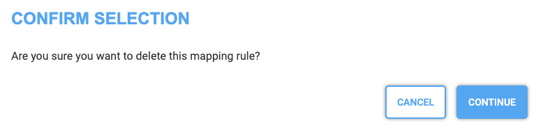 Mapping Rules - Confirm Delete