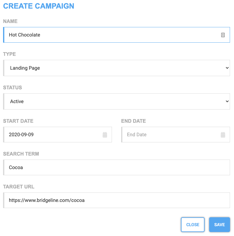 Campaigns - Landing Page