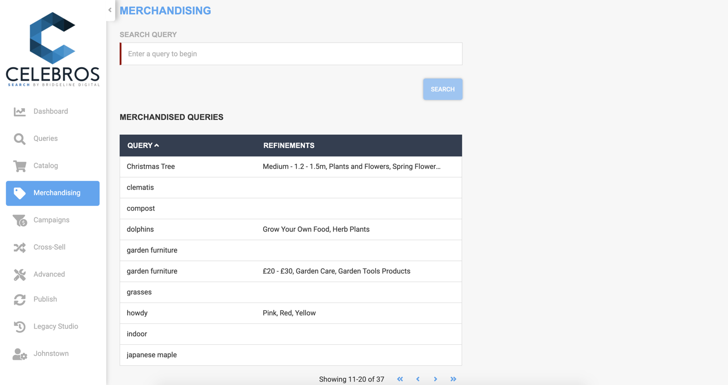Merchandising - Query Search Box